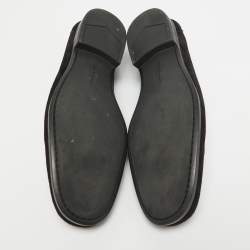 Pre Owned Salvatore Ferragamo Black Suede Gancini Loafers Size 43.5