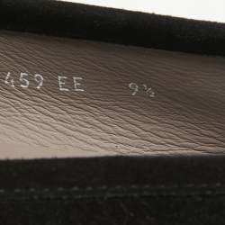 Pre Owned Salvatore Ferragamo Black Suede Gancini Loafers Size 43.5