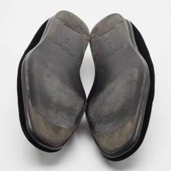 Salvatore Ferragamo Black Leather and Velvet Driver Loafers Size 41