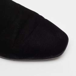 Salvatore Ferragamo Black Leather and Velvet Driver Loafers Size 41