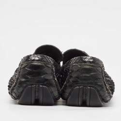 Salvatore Ferragamo Black Python Leather Mason Loafers Size 43.5
