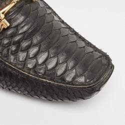 Salvatore Ferragamo Black Python Leather Mason Loafers Size 43.5