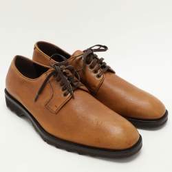 Salvatore Ferragamo Brown Leather Lace Up Derby Size 44