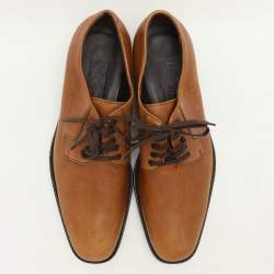 Salvatore Ferragamo Brown Leather Lace Up Derby Size 44