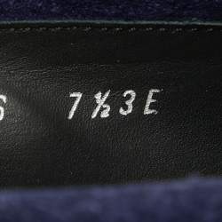 Salvatore Ferragamo Blue Suede Gancini Loafers Size 41.5