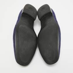 Salvatore Ferragamo Blue Suede Gancini Loafers Size 41.5