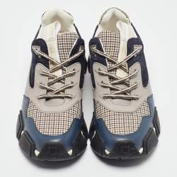 Salvatore Ferragamo Multicolor Leather and Fabric Booster Low Top Sneakers Size 40