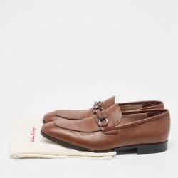 Pre Owned Salvatore Ferragamo Brown Leather Penny Loafers Size 45.5
