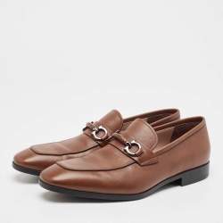 Pre Owned Salvatore Ferragamo Brown Leather Penny Loafers Size 45.5