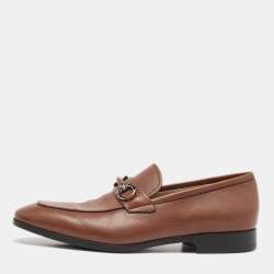 Pre Owned Salvatore Ferragamo Brown Leather Penny Loafers Size 45.5