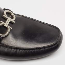 Salvatore Ferragamo Black Leather Gancini Bit Slip On Loafers Size 45