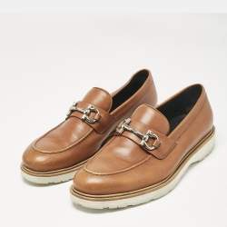 Salvatore Ferragamo Brown Leather Gancini Loafers Size 43.5