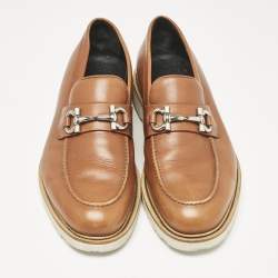 Salvatore Ferragamo Brown Leather Gancini Loafers Size 43.5
