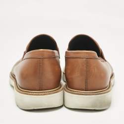 Salvatore Ferragamo Brown Leather Gancini Loafers Size 43.5