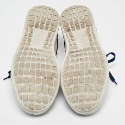 Pre Owned Salvatore Ferragamo White Leather Low Top Sneakers Size 42.5