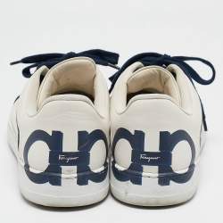 Pre Owned Salvatore Ferragamo White Leather Low Top Sneakers Size 42.5