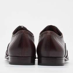 Salvatore Ferragamo Dark Brown Leather Brogue Wingtip Oxfords Size 41.5