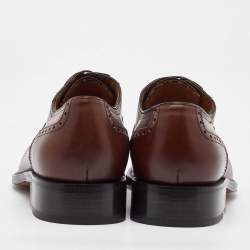 Salvatore Ferragamo Dark Brown Leather Brogue Oxfords Size 41.5