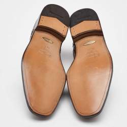 Salvatore Ferragamo Dark Brown Leather Brogue Oxfords Size 41.5