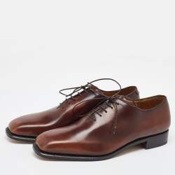 Salvatore Ferragamo Dark Brown Leather Lace Up Oxfords Size 41.5