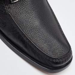 Salvatore Ferragamo Black Leather Slip On Loafers Size 41.5