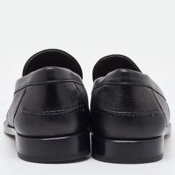 Salvatore Ferragamo Black Leather Slip On Loafers Size 41.5