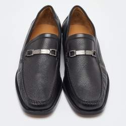Salvatore Ferragamo Black Leather Slip On Loafers Size 41.5
