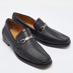 Salvatore Ferragamo Black Leather Slip On Loafers Size 41.5