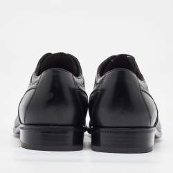 Salvatore Ferragamo Black Leather Brogue Lace Up Oxfords Size 41.5