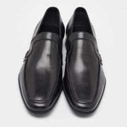 Pre Owned Salvatore Ferragamo Black Leather Penny Loafers Size 41.5
