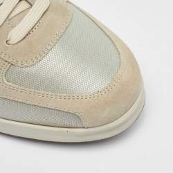 Salvatore Ferragamo Multicolor Fabric and Suede Low Top Sneakers Size 41.5