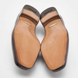 Salvatore Ferragamo Dark Brown Leather Gancini Slip On Loafers Size 41.5
