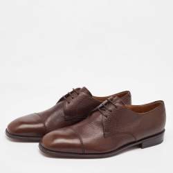 Salvatore Ferragamo Dark Brown Leather Lace Up Derby Size 41.5