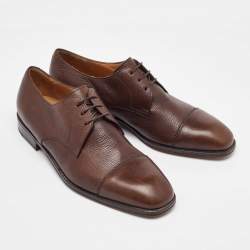 Salvatore Ferragamo Dark Brown Leather Lace Up Derby Size 41.5