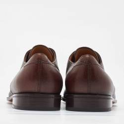 Salvatore Ferragamo Dark Brown Leather Lace Up Derby Size 41.5