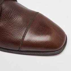 Salvatore Ferragamo Dark Brown Leather Lace Up Derby Size 41.5
