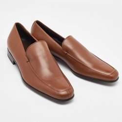 Salvatore Ferragamo Tan Leather Slip On Loafers Size 41.5