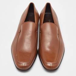 Salvatore Ferragamo Tan Leather Slip On Loafers Size 41.5