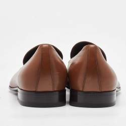 Salvatore Ferragamo Tan Leather Slip On Loafers Size 41.5