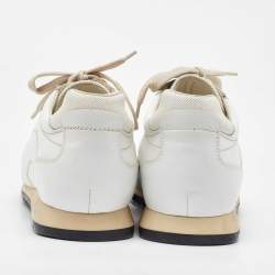 Salvatore Ferragamo White Leather Low Top Sneakers Size 41.5