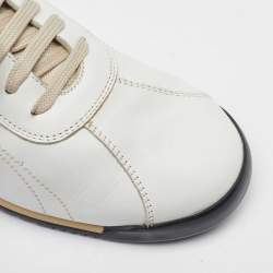 Salvatore Ferragamo White Leather Low Top Sneakers Size 41.5