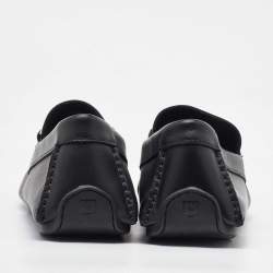 Salvatore Ferragamo Black Leather Slip On Gancini Loafers Size 41.5