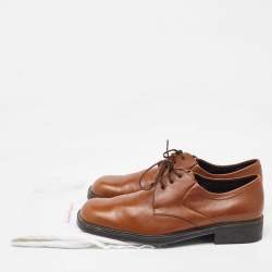 Salvatore Ferragamo Tan Leather Lace Up Derby Size 41.5