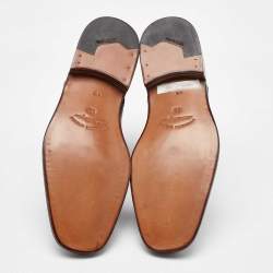 Pre Owned Salvatore Ferragamo Dark Brown Leather Ankle Length Boots Size 41.5