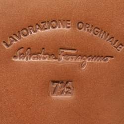 Pre Owned Salvatore Ferragamo Dark Brown Leather Ankle Length Boots Size 41.5