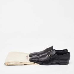Salvatore Ferragamo Black Leather Slip On Penny Loafers Size 41.5