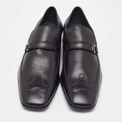 Salvatore Ferragamo Black Leather Slip On Penny Loafers Size 41.5