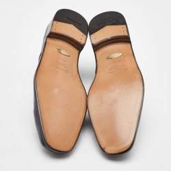 Pre Owned Salvatore Ferragamo Black Leather Lace Up Derby Size 41.5