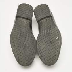 مملوكة مسبقًا حذاء لوفرز سالفاتوري فيراغامو جلد أسود مزدوج غانتشو مقاس 39.5