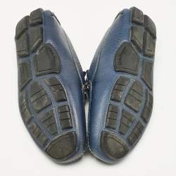 Salvatore Ferragamo Navy Blue Leather Parigi Gancini Loafers Size 39